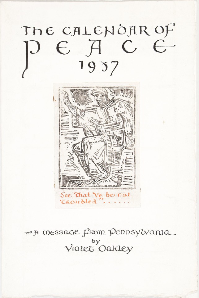 Illuminated text study for cover of The Calendar of Peace, 1 ... Image 1