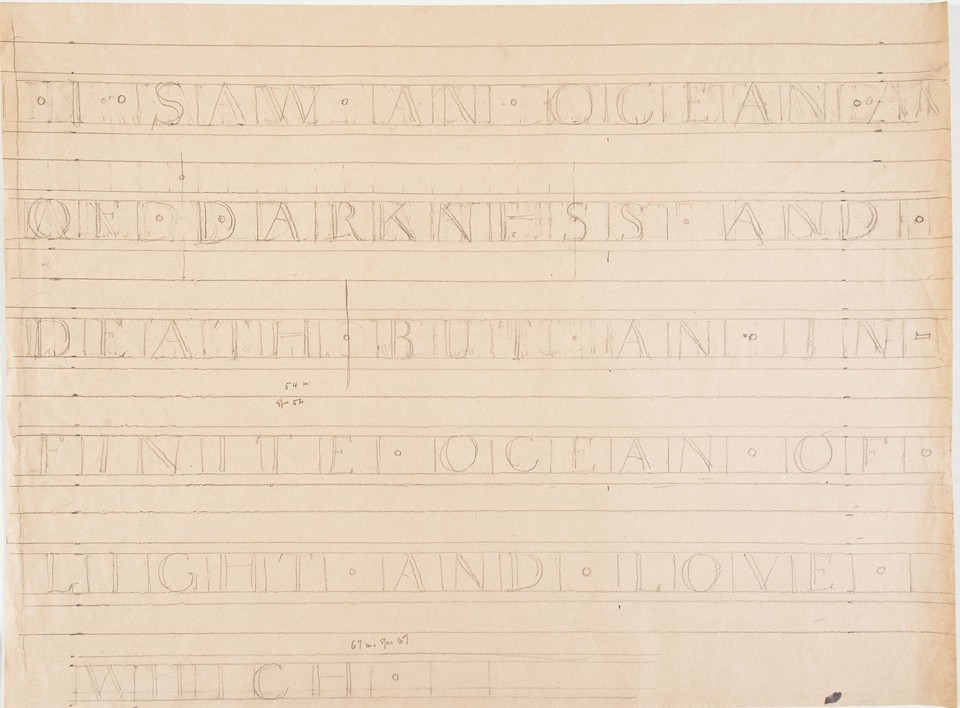 Illuminated text study for inscription &quot;I saw an ocean of da ... Image 1