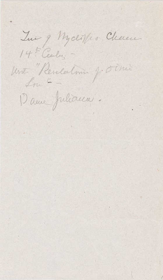 Note regarding the writings of Dame Juliana of Norwich Image 1