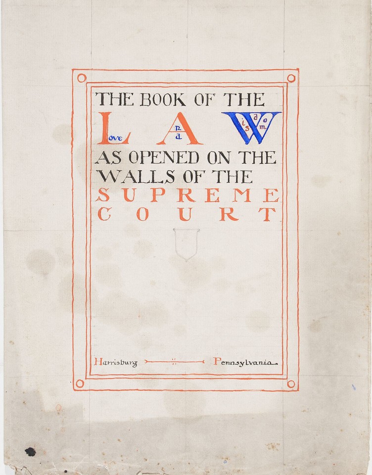 Illuminated text study of cover page for The Book of the Law ... Image 1