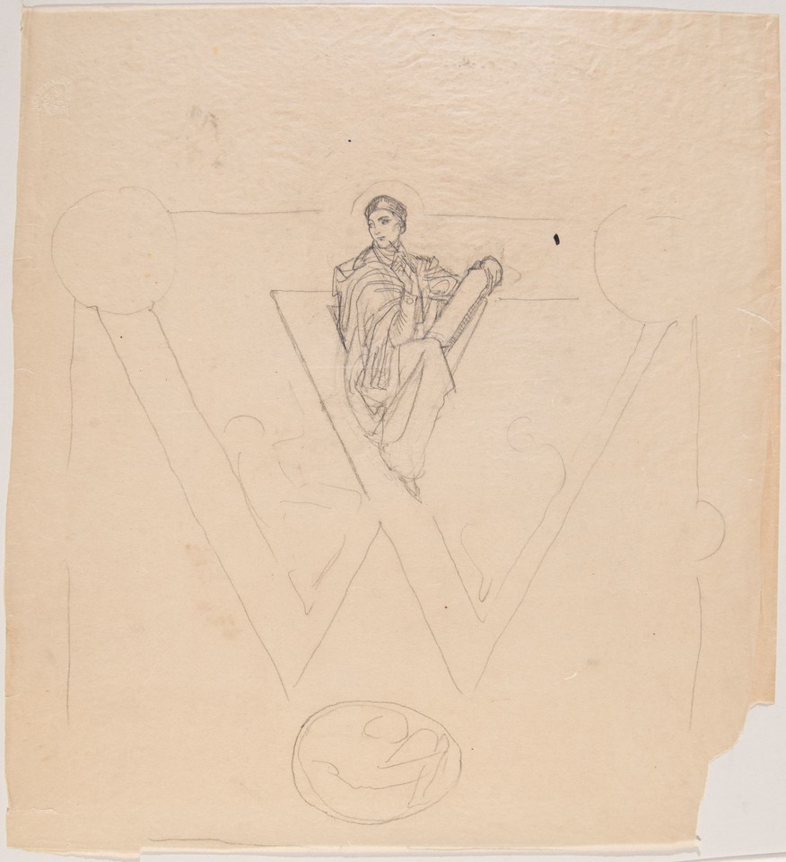 Study of scribe seated within illuminated initial “W,” from  ... Image 1