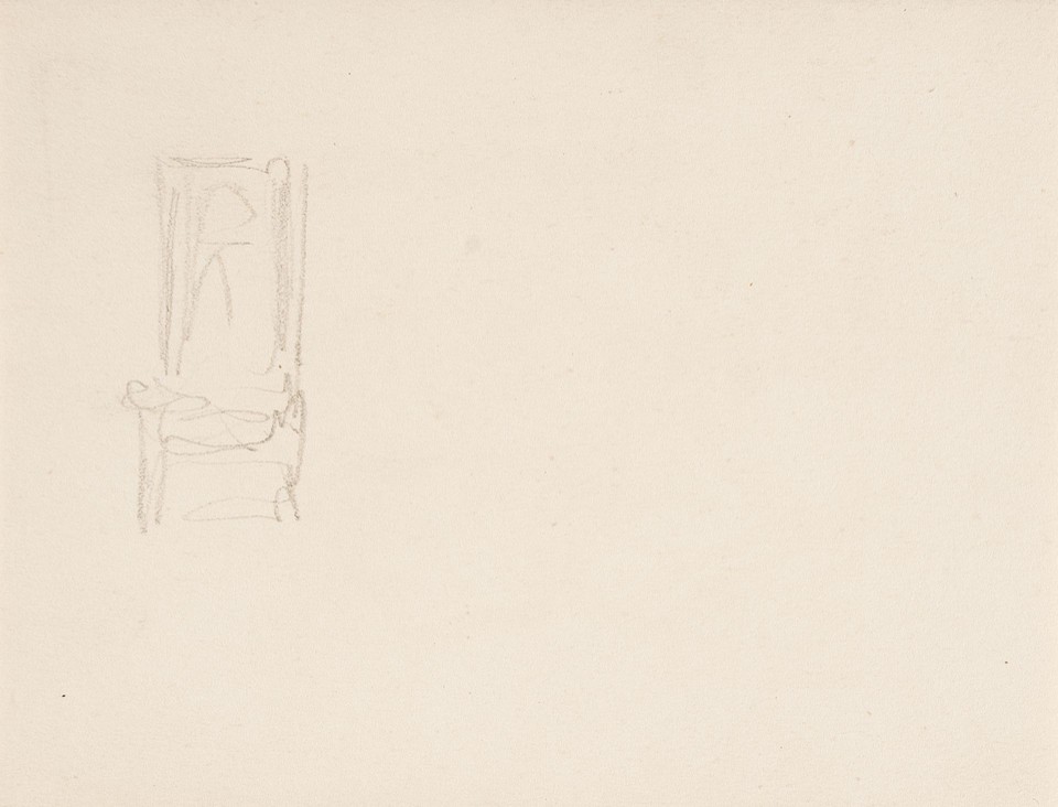 Illustration sketch of tall-back chair Image 1