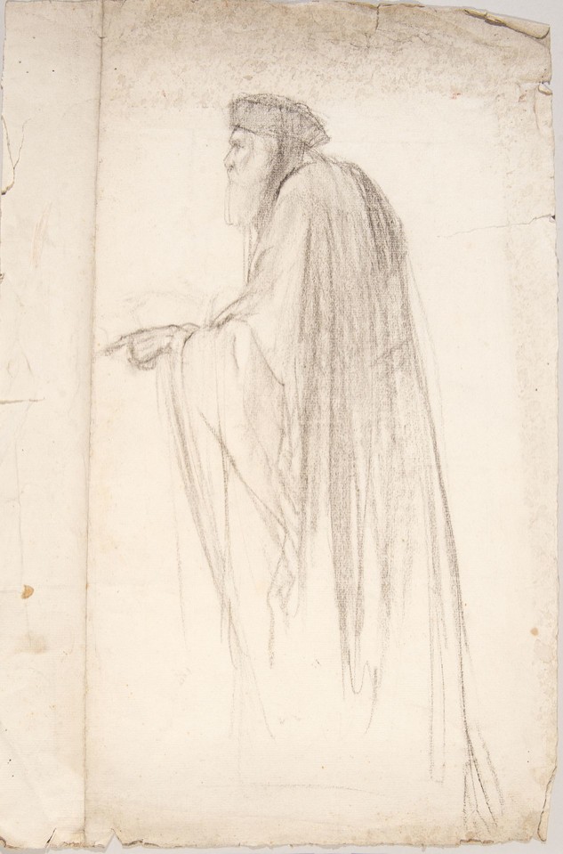 Illustration study of bearded cleric in robe and cap for an  ... Image 1