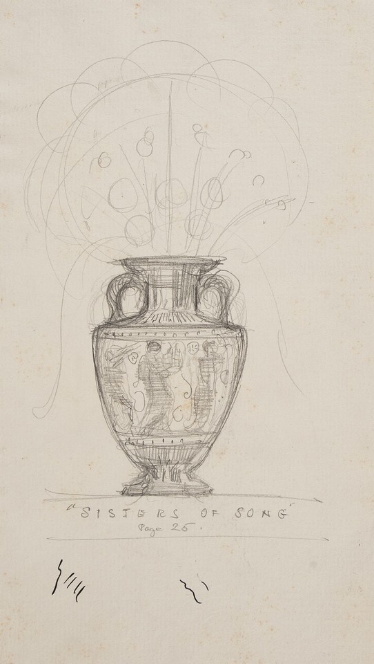 Illustration study of a Greek-style vase for a poem by Mary  ... Image 1