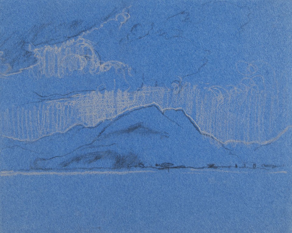 Study of mountain peaks along Lake George Image 1