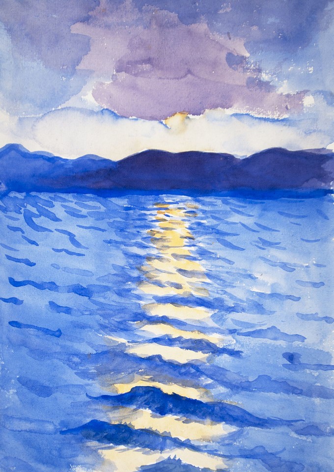 Study of sun and its reflection on Lake George Image 1