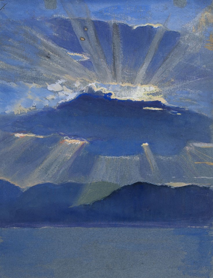 Study of clouds in front of the sun over Lake George Image 1