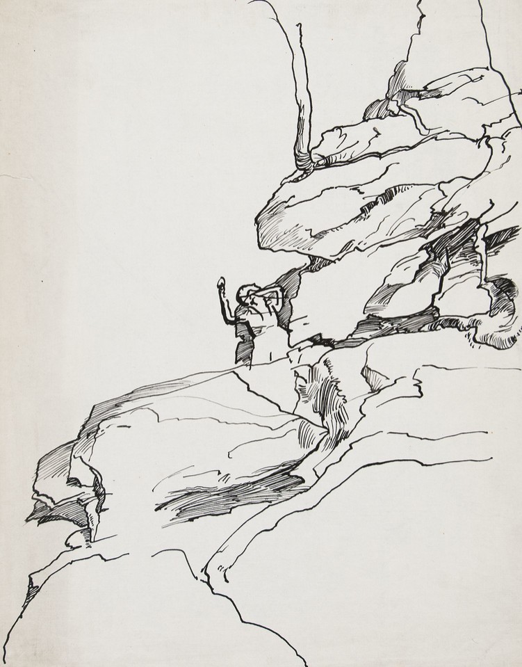 Study of figure on rocks Image 1