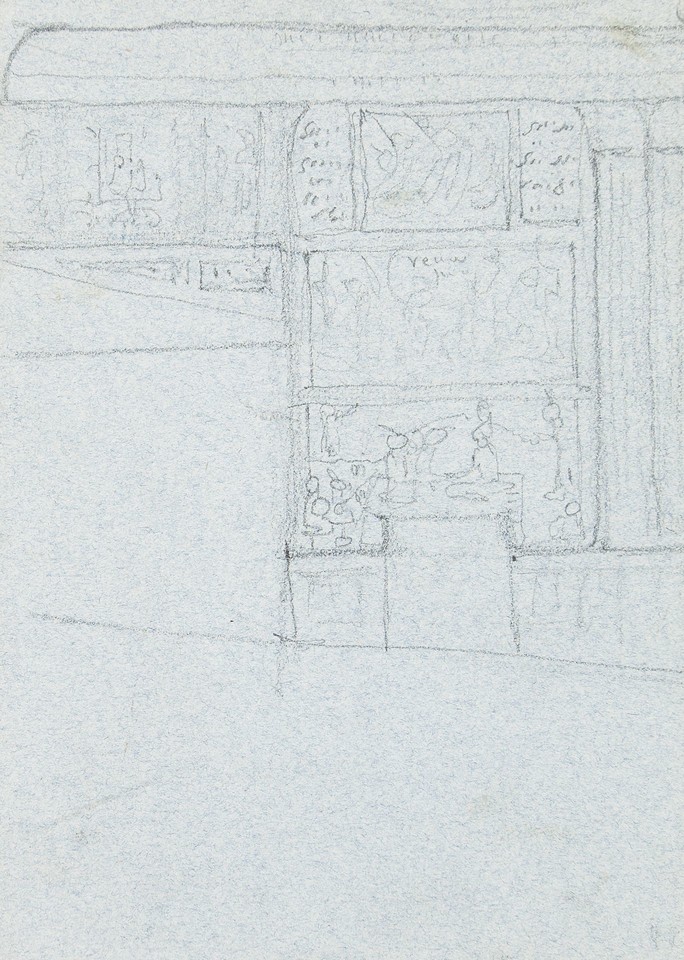 Study of interior wall with murals Image 1