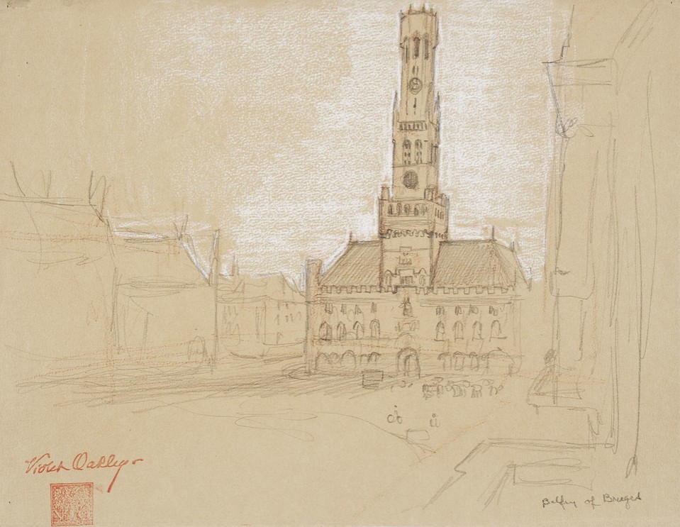 Study of the former Treasury with Belfry Tower, Bruges Image 1
