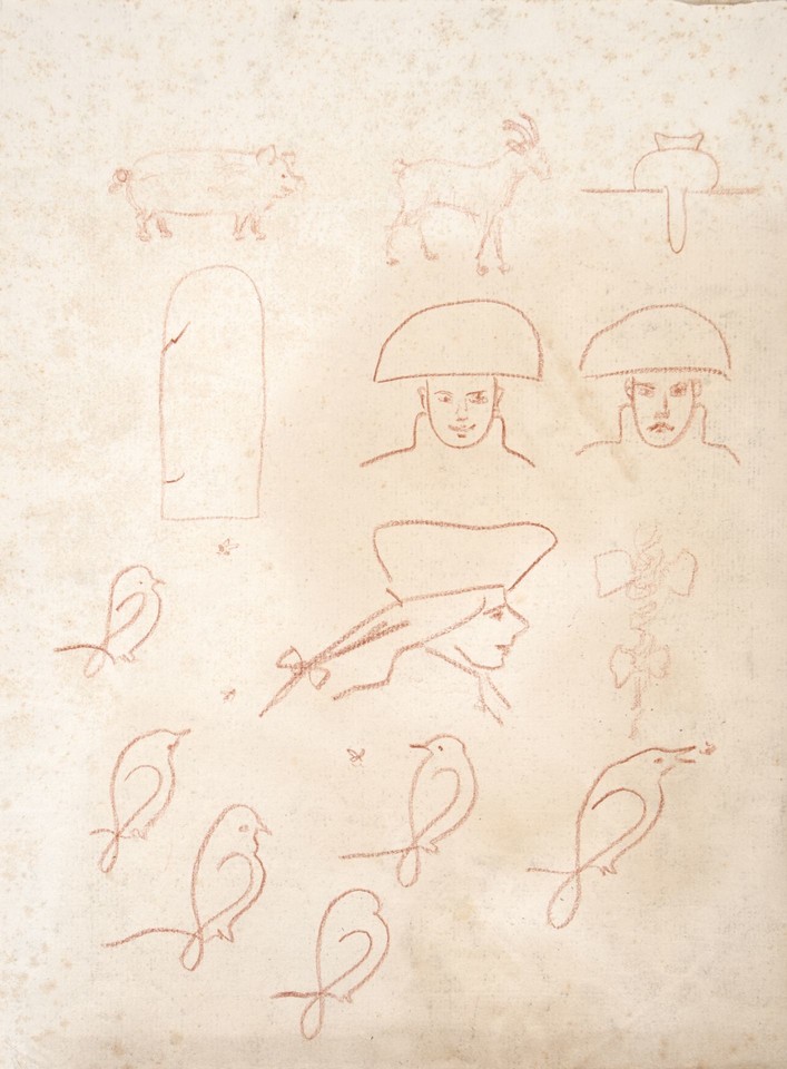 Studies of animals and men's heads Image 1