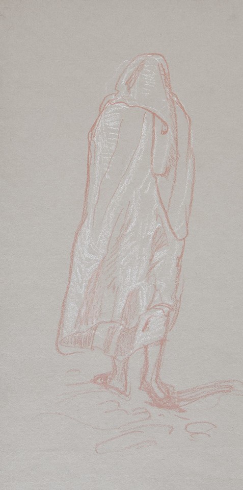 Study of woman in cloak seen from the back Image 1