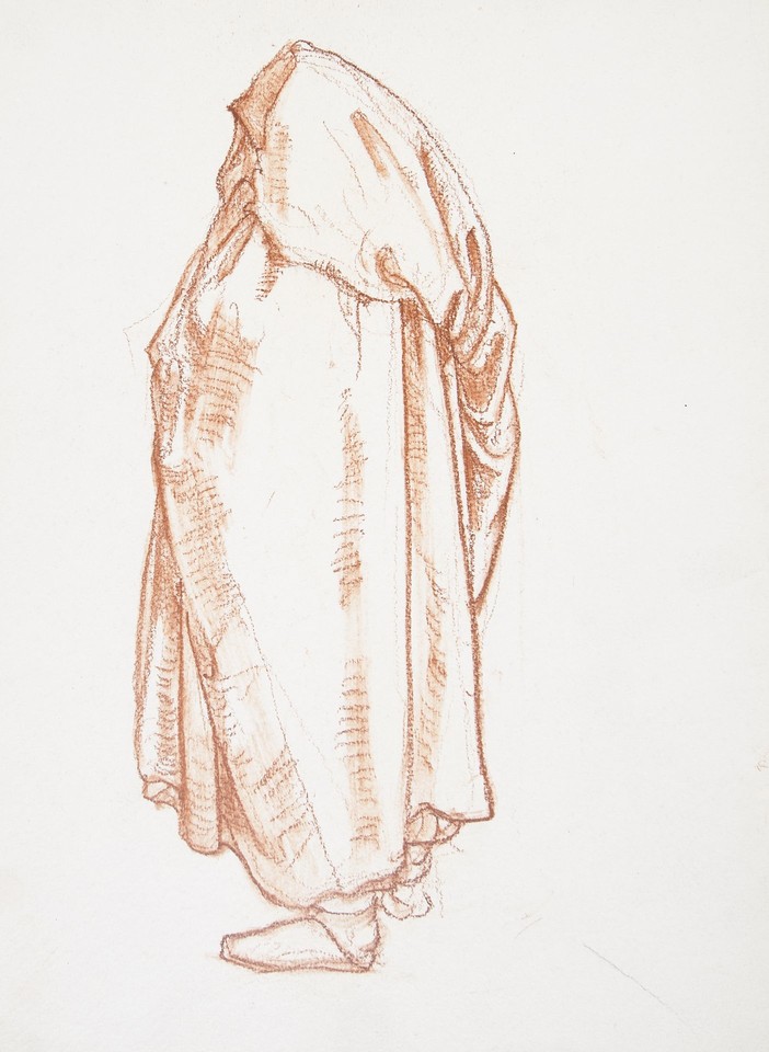 Study of woman in cloak seen from the back Image 1