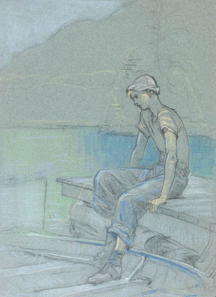 Study of boy on dock Image 1