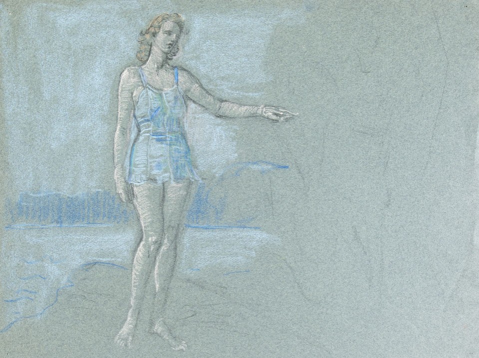 Full-length study of woman dressed in bathing suit and ... Image 1