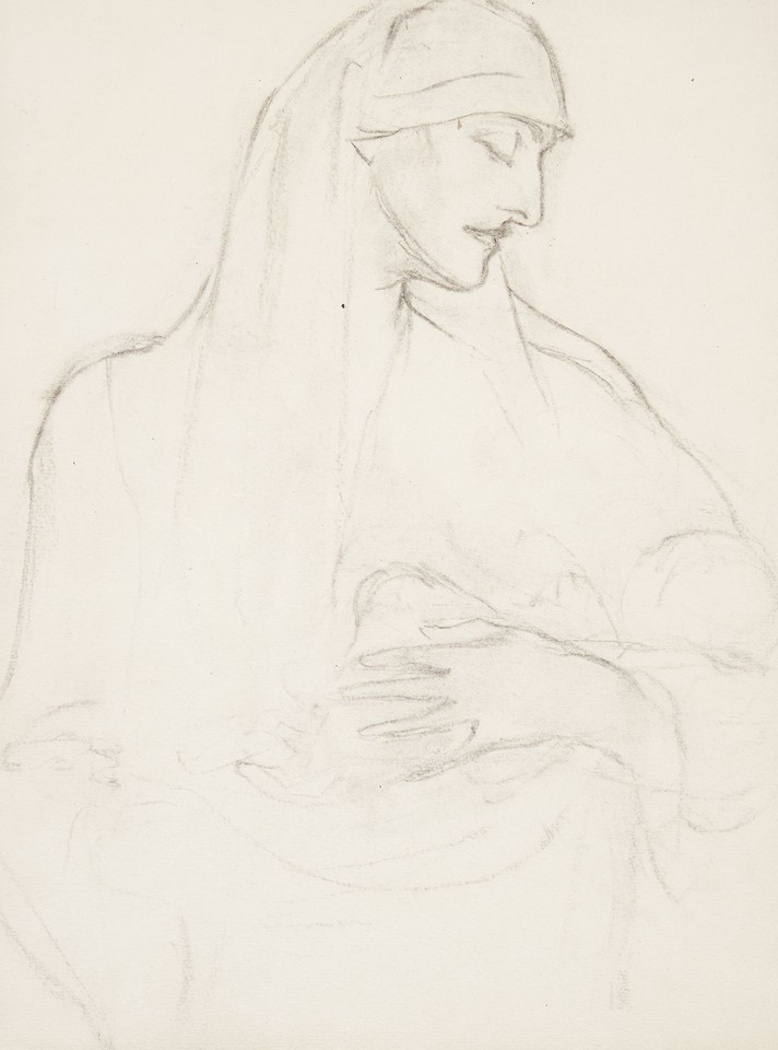 Three-quarter length study of woman holding infant Image 1