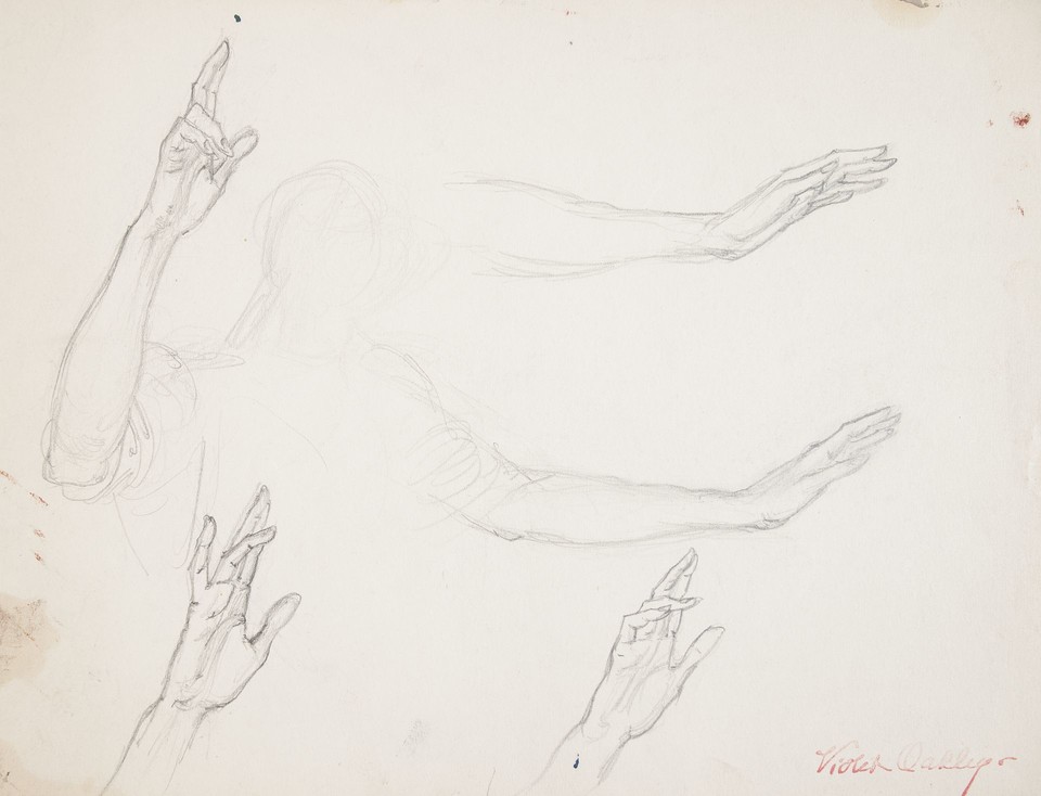 Studies of hands and arms of conductor Dimitri Mitropoulos Image 1