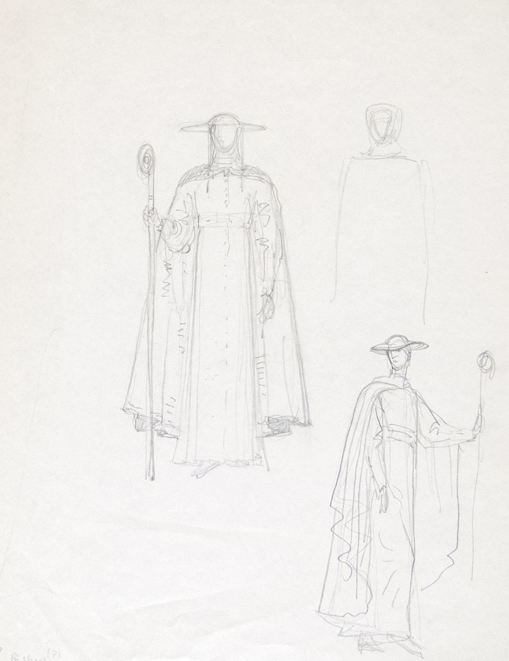 Studies of figure in clerical vestments (possibly 17th ... Image 1