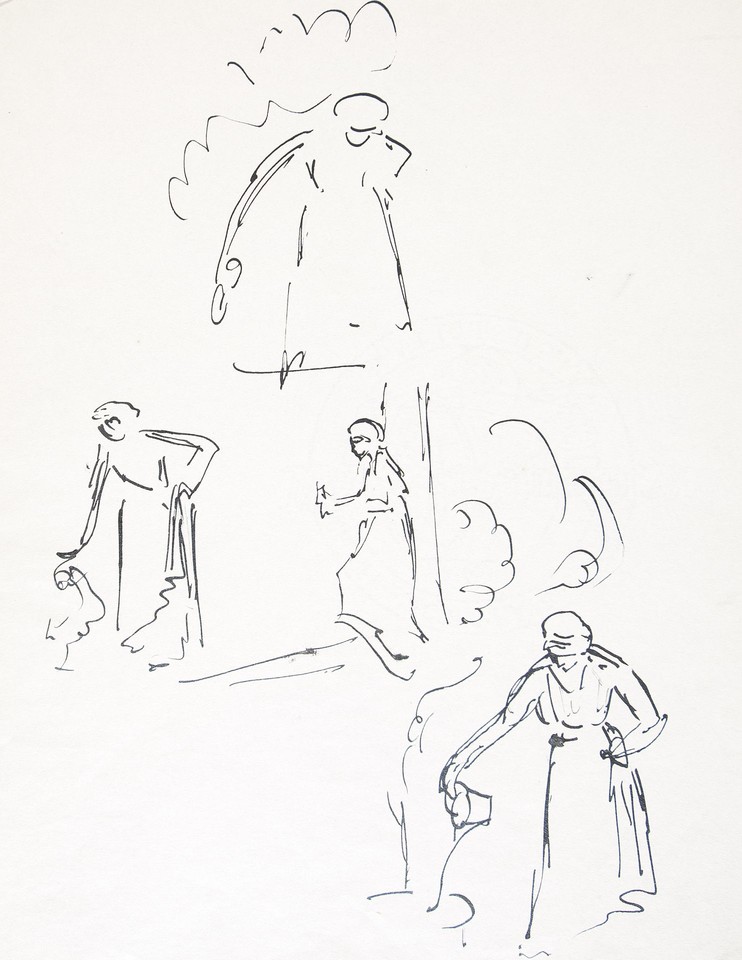 Studies of woman watering plants Image 1