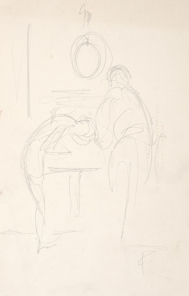 Study of two figures in undecipherable interior Image 1