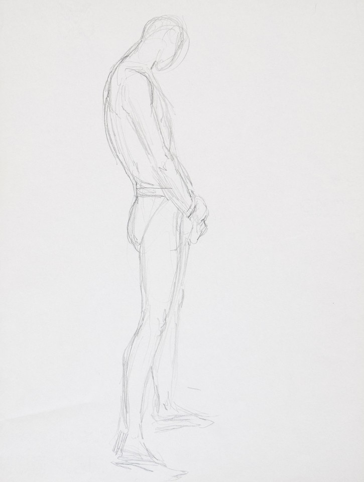 Full-length study of male figure in profile Image 1
