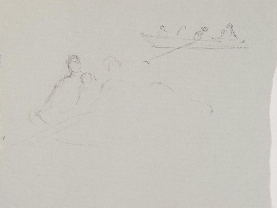Studies of figures in rowboats Image 1