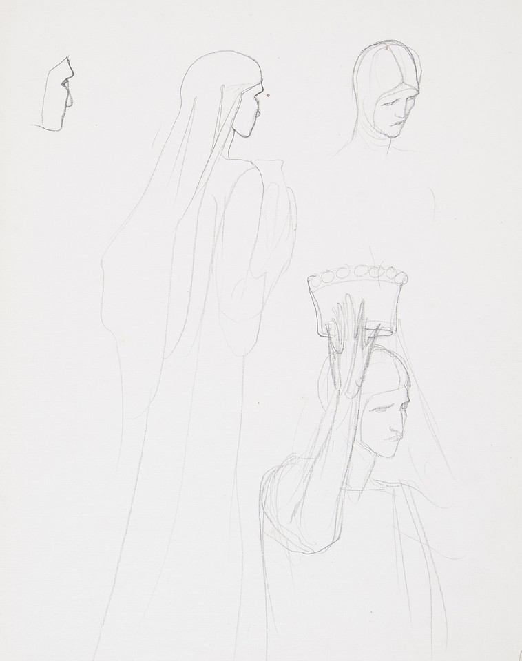 Studies of female Medieval headdress Image 1