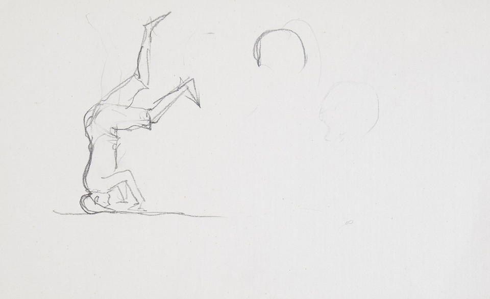 Study of boy standing on his head Image 1