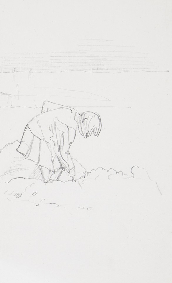 Study of girl digging in the sand Image 1
