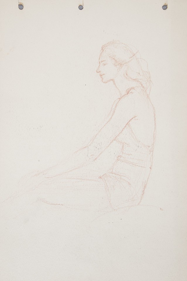 Study of seated woman dressed in bathing suit Image 1