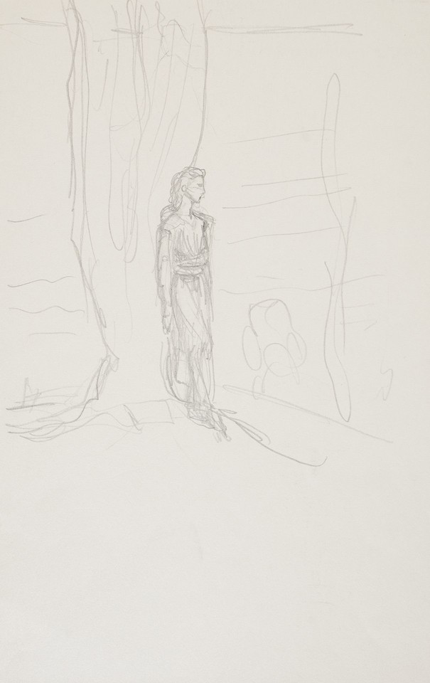 Study of woman standing against a tree Image 1