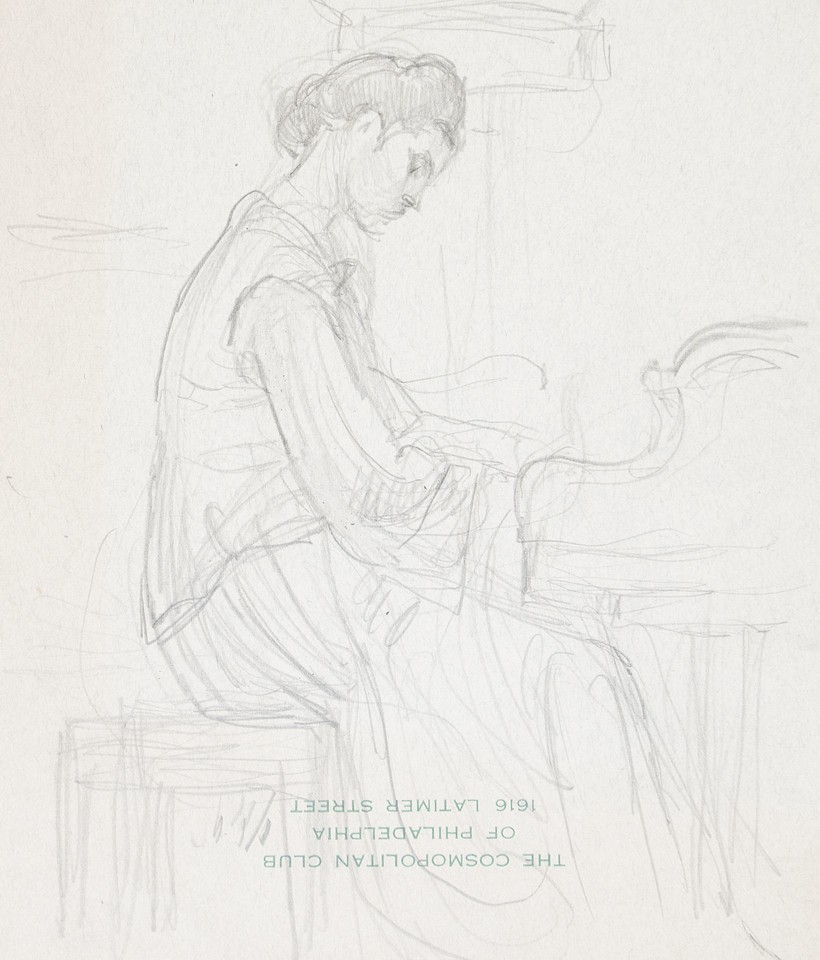 Study of woman playing the piano Image 1