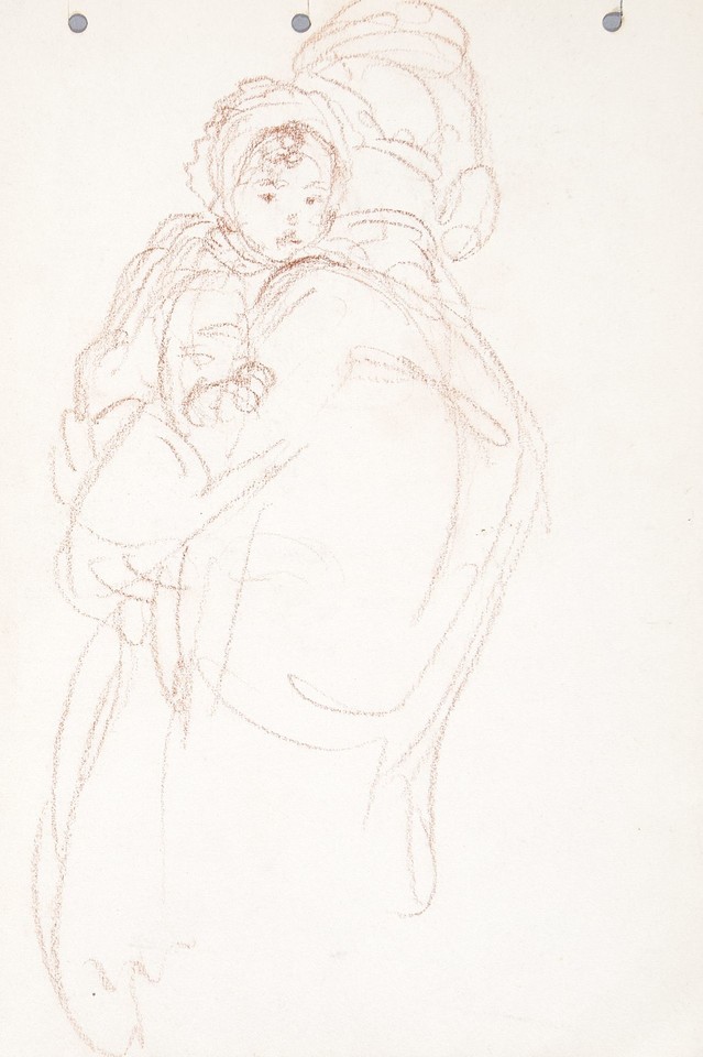 Study of infant over mother's shoulder Image 1