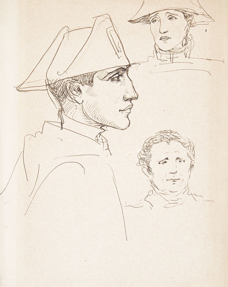 Studies of male head with and without bicorn hat Image 1