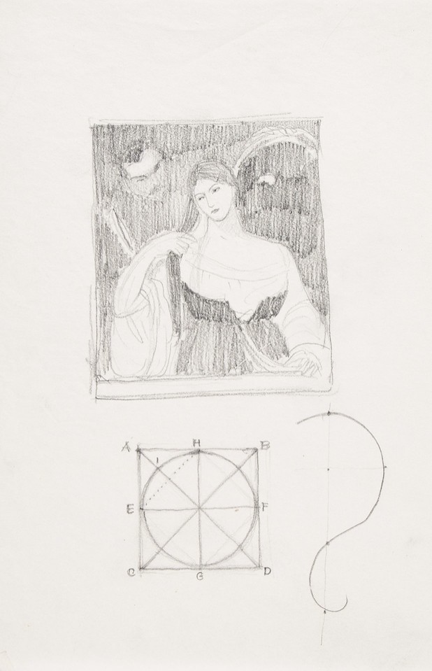 Study of a portrait of a woman with man looking over her sho ... Image 1