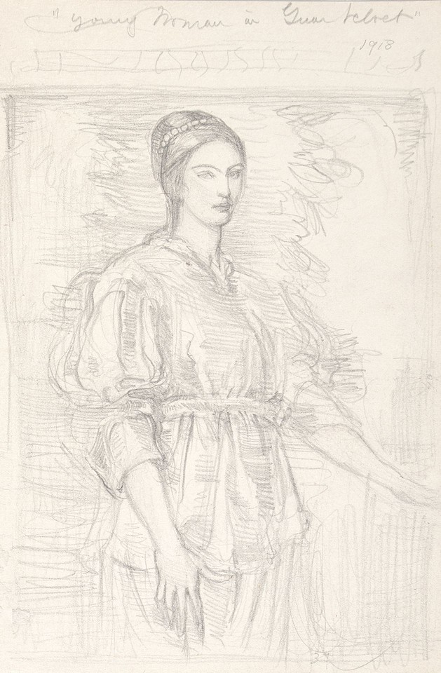 Copy of &quot;Young Woman in Green Velvet&quot; by unidentified artist Image 1