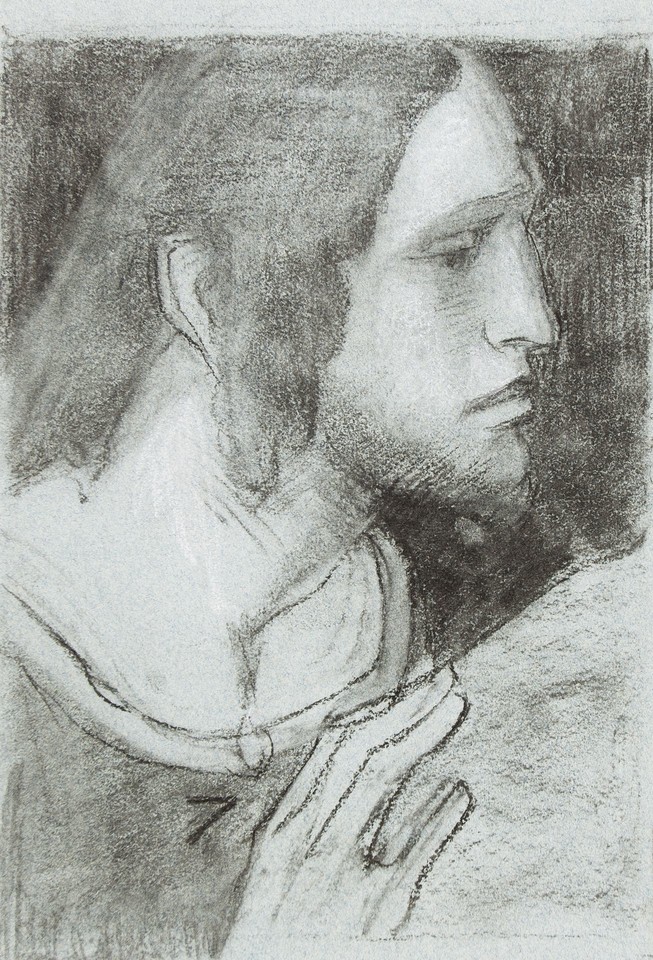 Portrait head study of a man in profile by unidentified arti ... Image 1