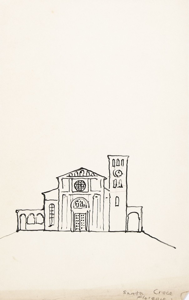 Study of façade of Santa Croce Church, Florence, Italy Image 1