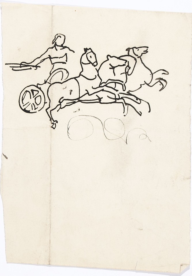 Study of charioteer driving three horses Image 1