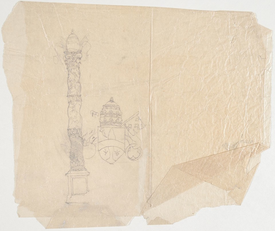 Studies of Papal column and coat of arms Image 1