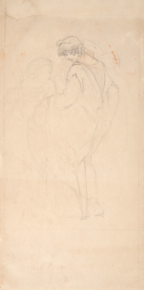 Study of man with long curls and hat  Image 1