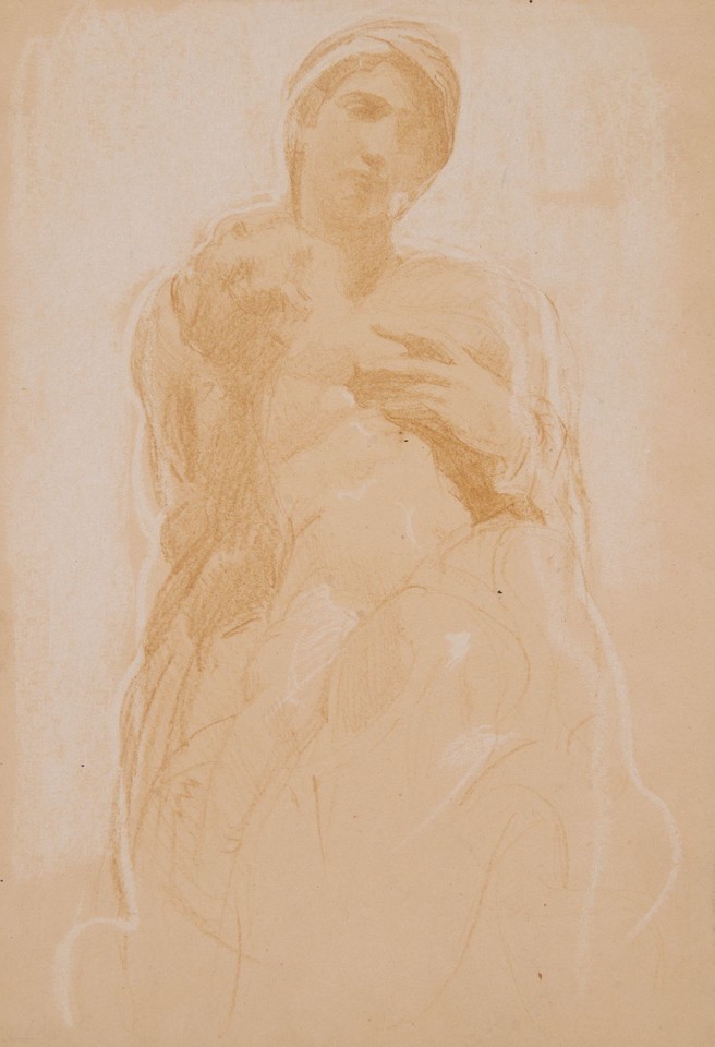 Study of &quot;Madonna with Child&quot; sculpture by Michelangelo for  ... Image 1