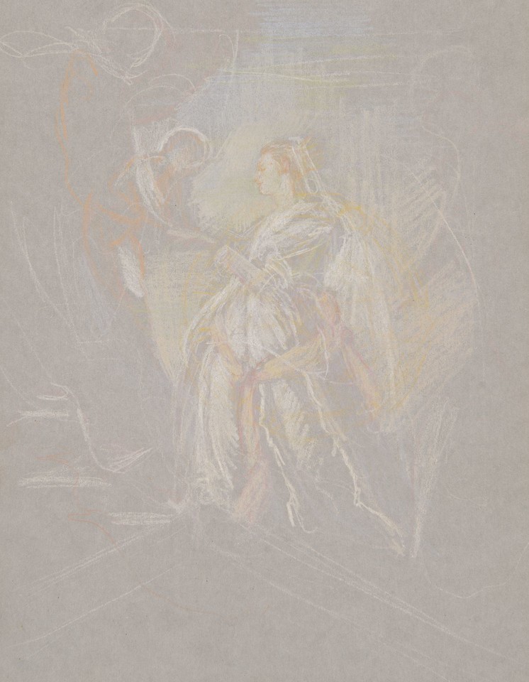 Detail study of &quot;Mystic Marriage of St. Catherine&quot; by Tintor ... Image 1