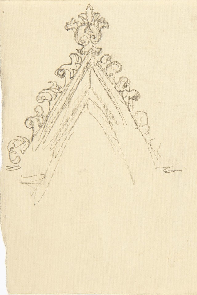 Sketch of ornately carved pointed arch Image 1