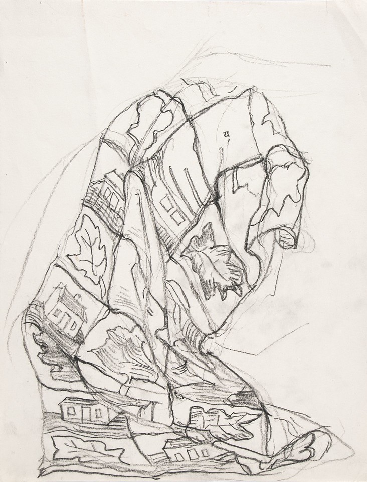 Sketch of crumpled fabric or paper Image 1