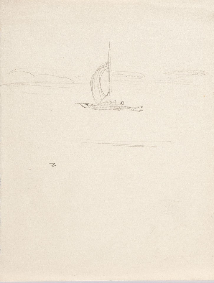 Sketch of a sailboat on the water Image 1