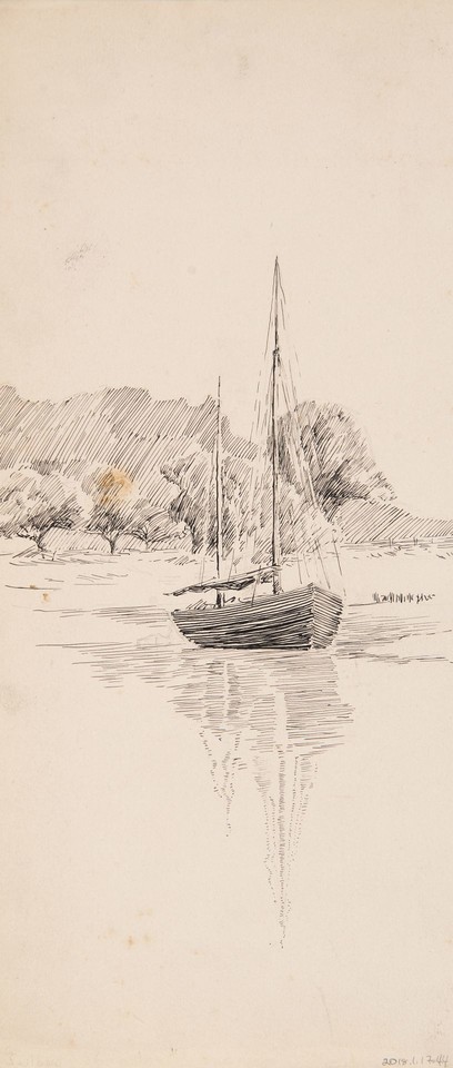 Sailboat on River Image 1