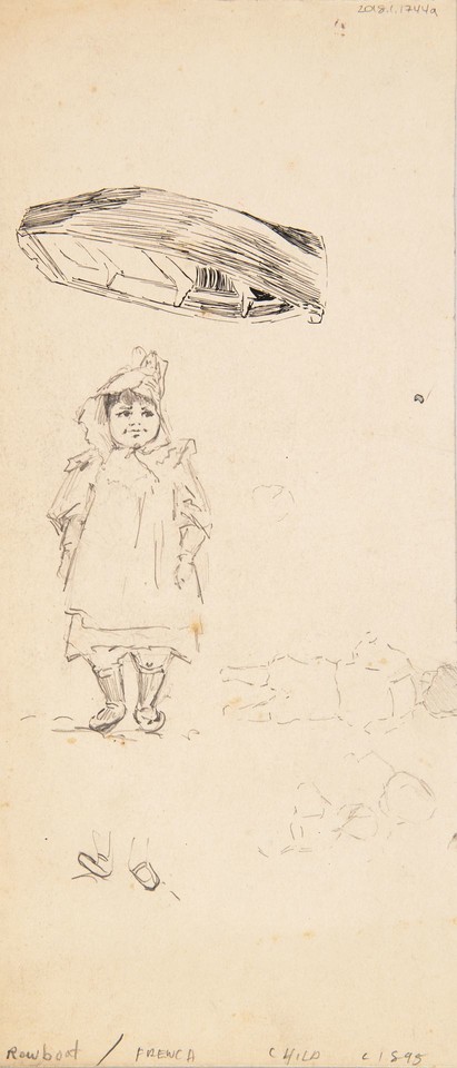 Studies of rowboat, French child and other children Image 1