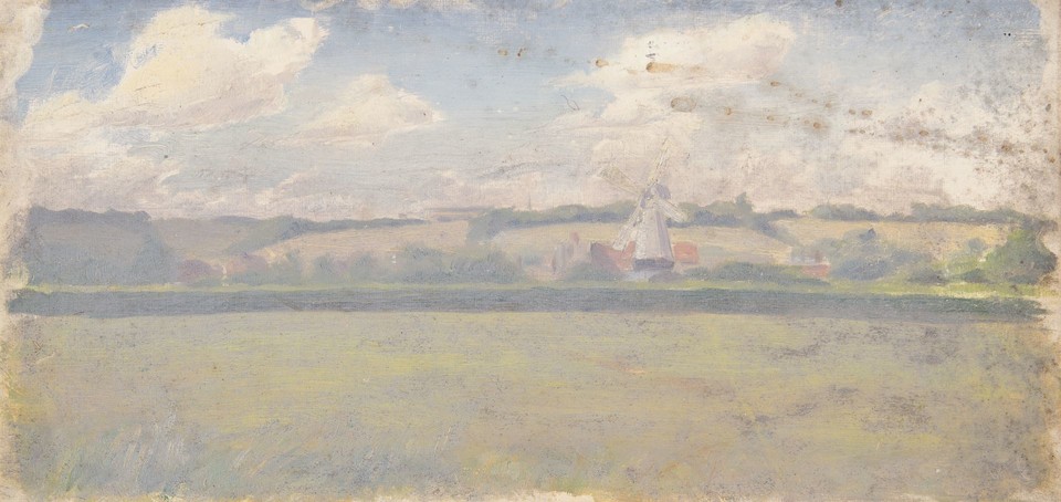 Meadow with Windmill, France Image 1