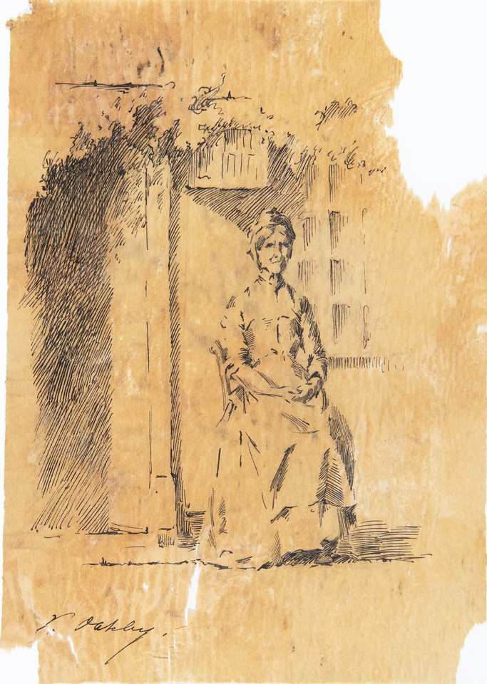 Elderly Woman Seated in Doorway Image 1